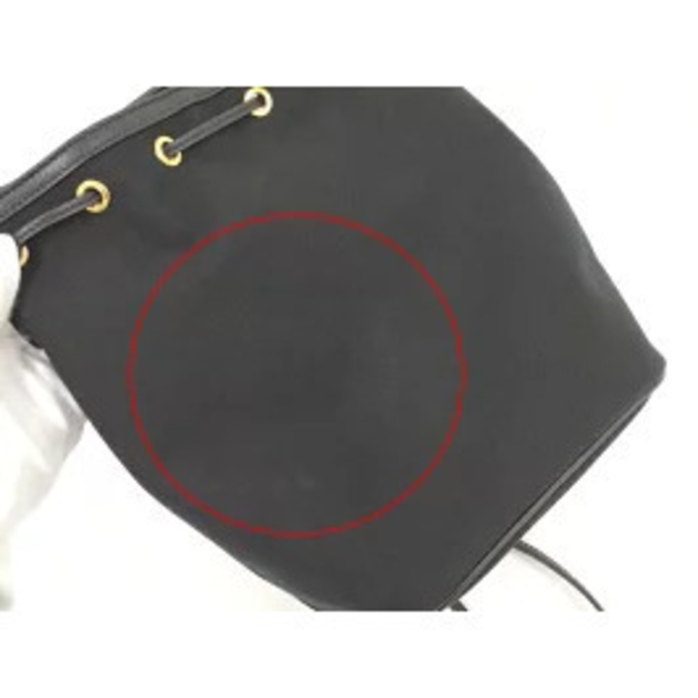 PRADA Shoulder Bag Drawstring Duet Canvas Black - Picture 8 of 9